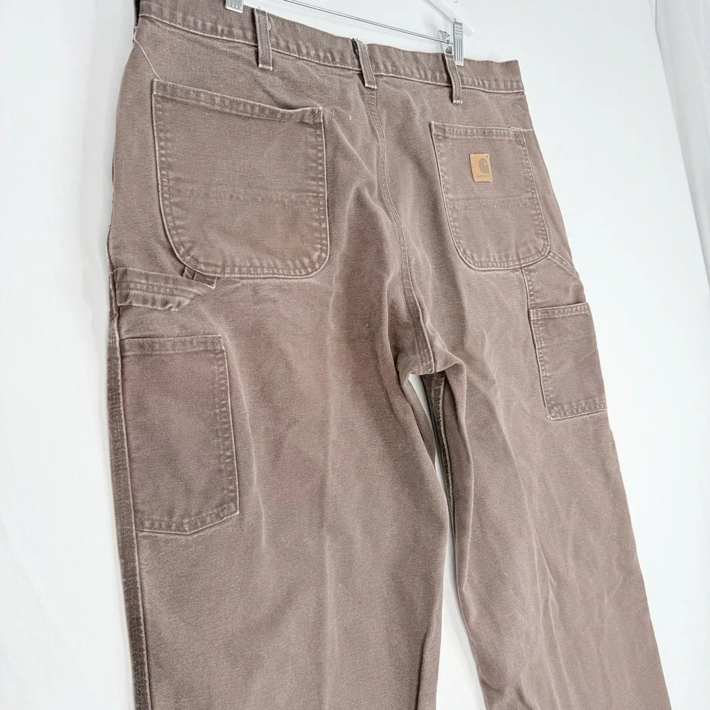 Vintage Carhartt Carpenter Pants Men 38X28 Dark Brown Dungaree Fit B11 DKB Work